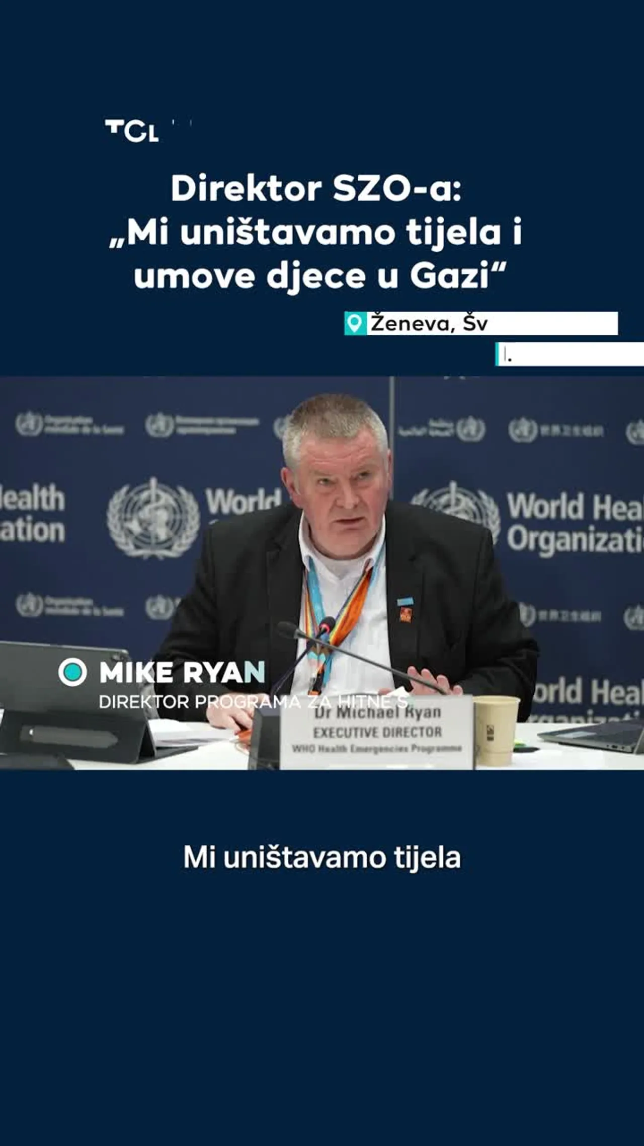 Direktor SZO-a: "Mi uništavamo tijela i umove djece u Gazi"